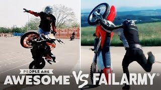 Удачные трюки и фейлы на мотоциклах - «Видео приколы»