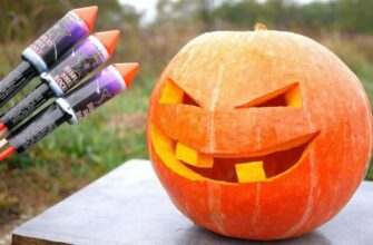Фейерверк против тыквы на Хеллоуин - «Видео приколы»